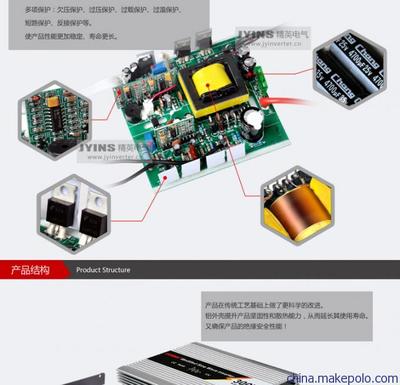 【修正弦波逆變器 300W車載逆變器 家用/太陽能逆變器】價格,廠家,圖片,車載逆變器/車載電源,樂清市精英電氣科技-