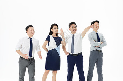 職場(chǎng)精英商務(wù)女性加油手勢(shì)